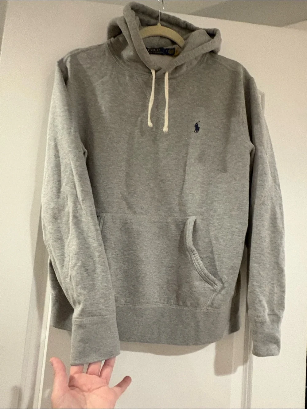 Polo by Ralph Lauren Heather Gray Hooded Sweatshirt with Navy Pony